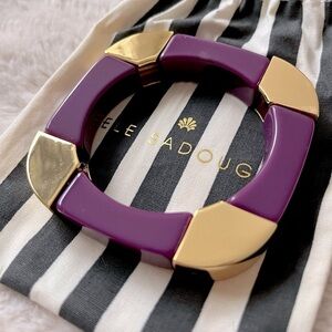 NWT Lele Sadoughi Geo Stretch Bangle Bracelet Eggplant